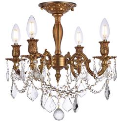 Rosalia 4 Lt French Gold Flush Mount Clear