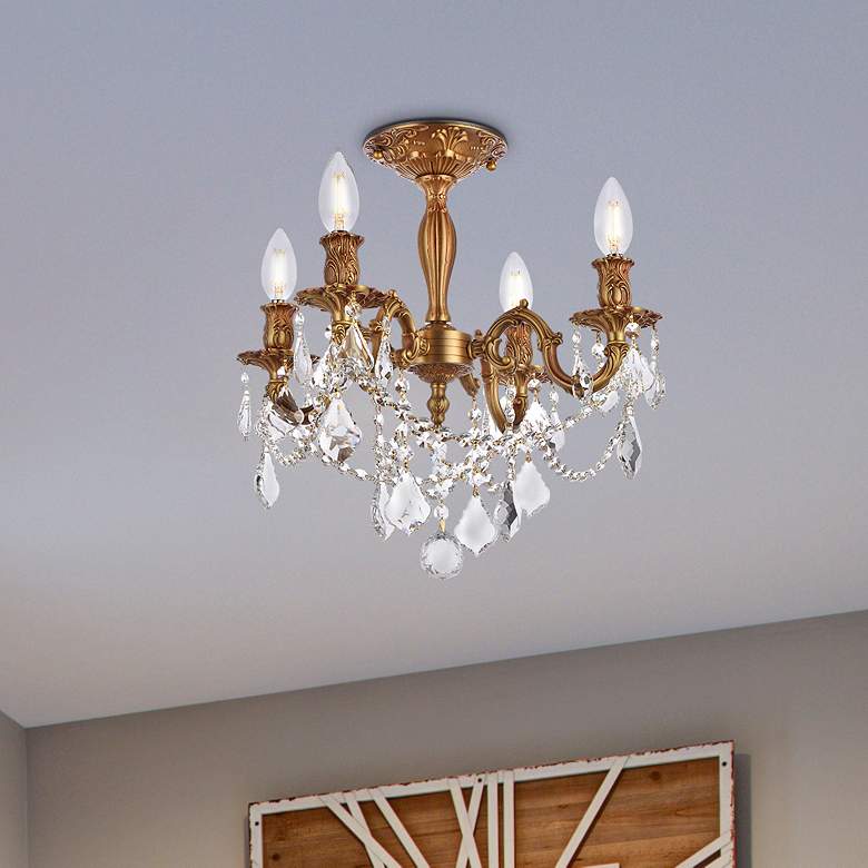 Image 1 Rosalia 4 Lt French Gold Flush Mount Clear