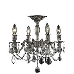 Rosalia 4 Lt Pewter Flush Mount Clear