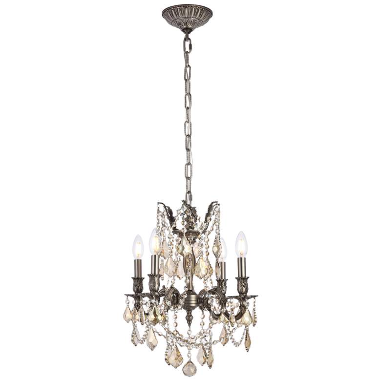 Image 1 Rosalia 4 Lt Pewter Pendant Golden Teak