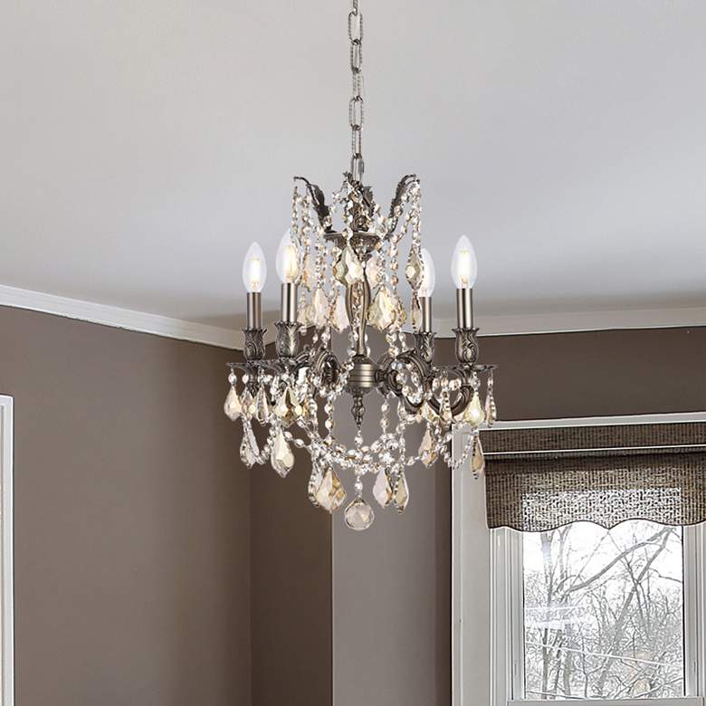 Image 1 Rosalia 4 Lt Pewter Pendant Golden Teak