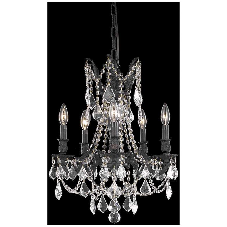 Image 1 Rosalia 5 Lt Dark Bronze Pendant Clear