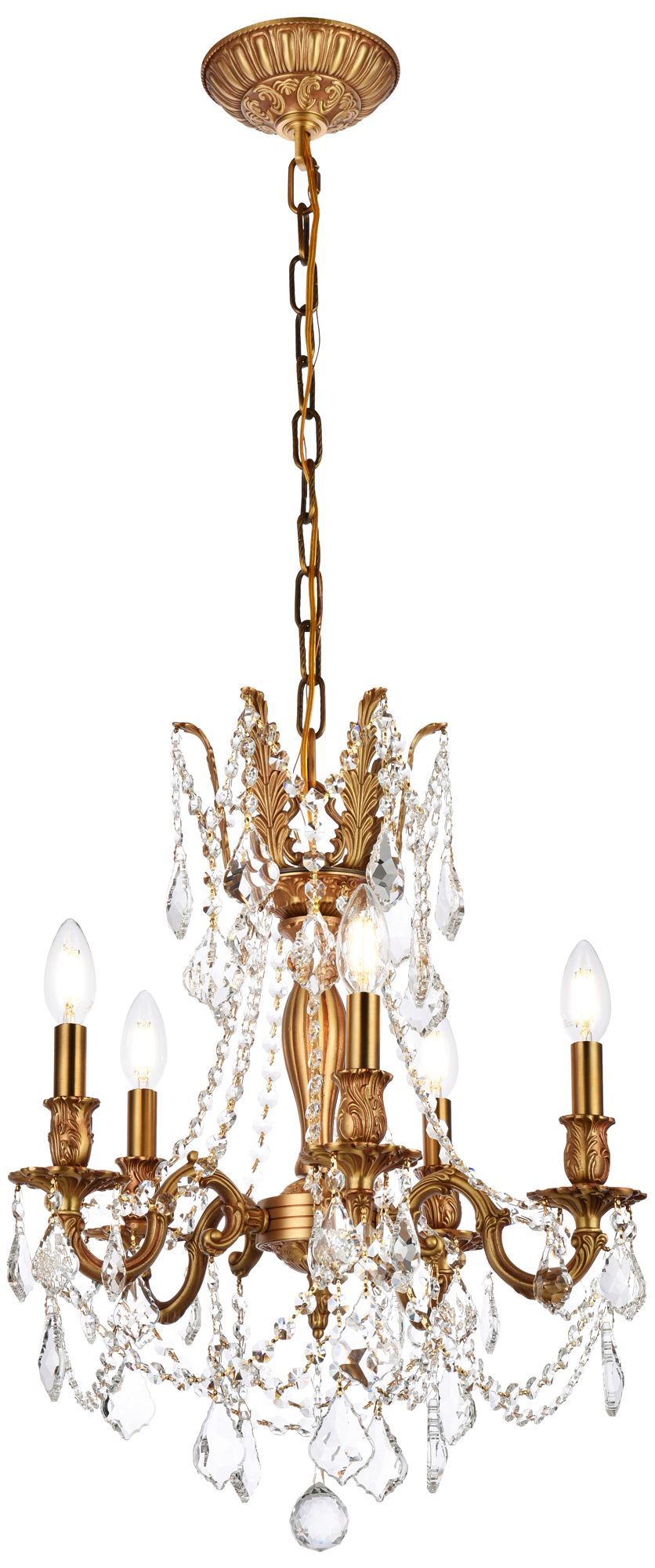 Rosalia 5 Lt French Gold Pendant Clear