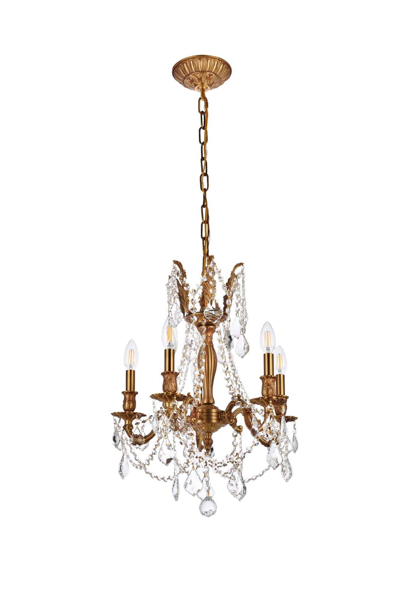 Rosalia 5 Lt French Gold Pendant Clear
