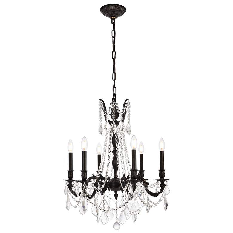 Image 1 Rosalia 6 Lt Dark Bronze Chandelier Golden Teak