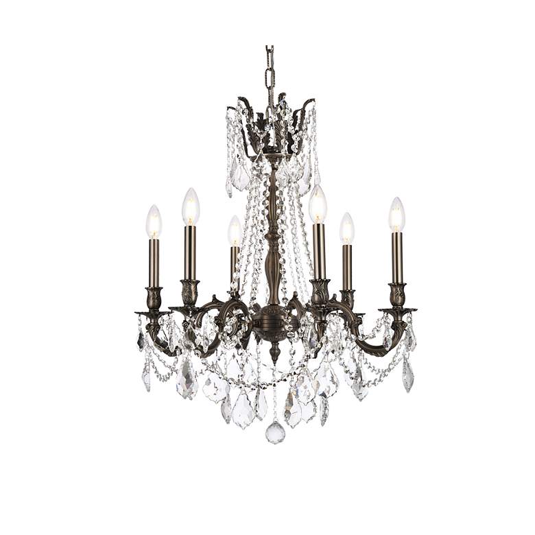 Image 4 Rosalia 6 Lt Pewter Chandelier Clear more views