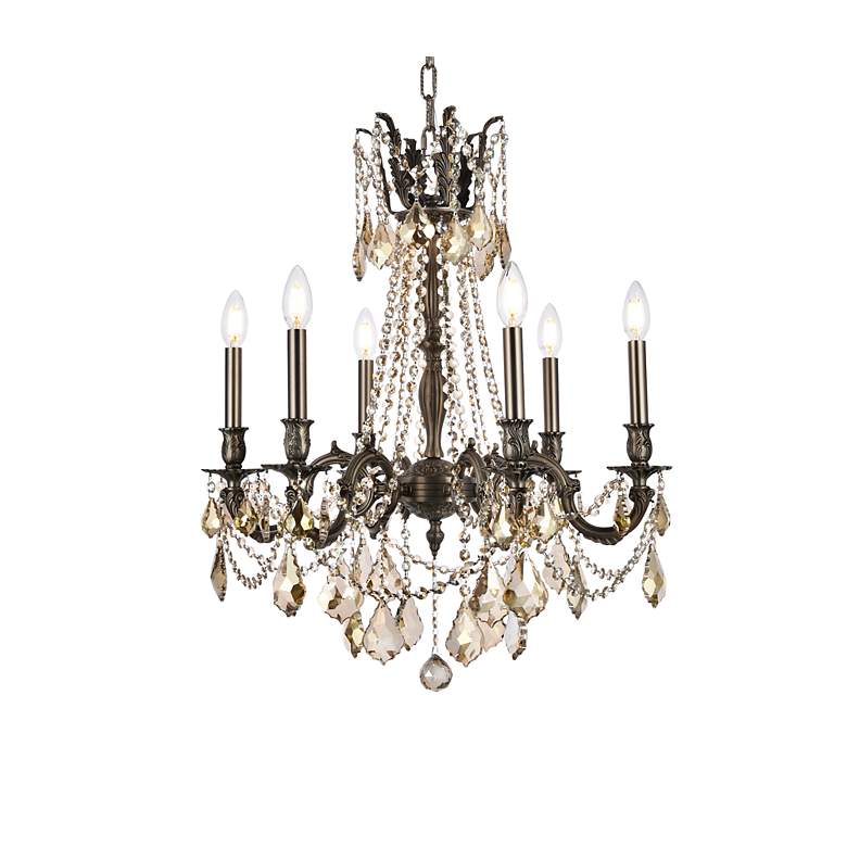 Image 4 Rosalia 6 Lt Pewter Chandelier Golden Teak more views