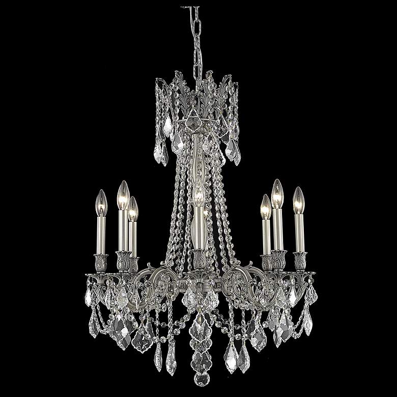 Image 1 Rosalia 8 Lt Pewter Chandelier Clear