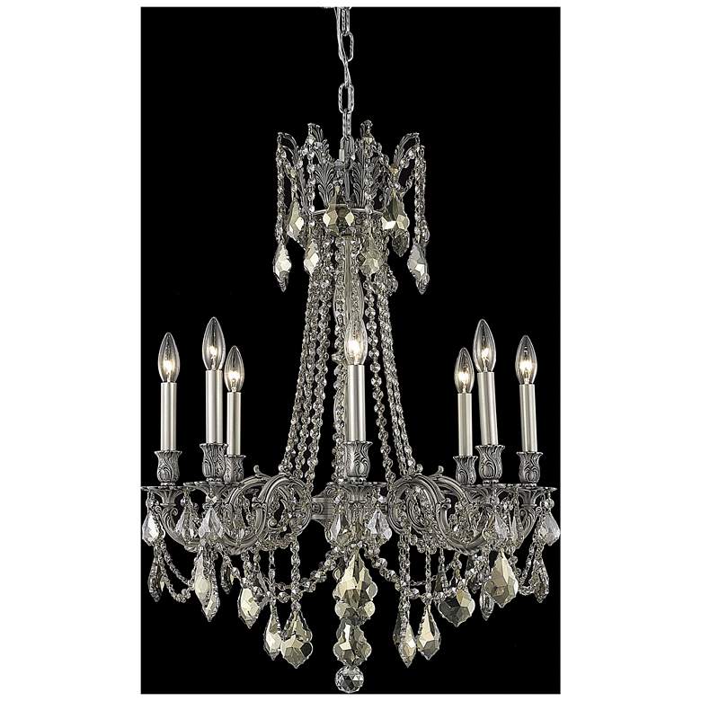 Image 1 Rosalia 8 Lt Pewter Chandelier Golden Teak