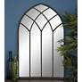 Rosalie Distressed Black 30" x 48" Arched Top Wall Mirror