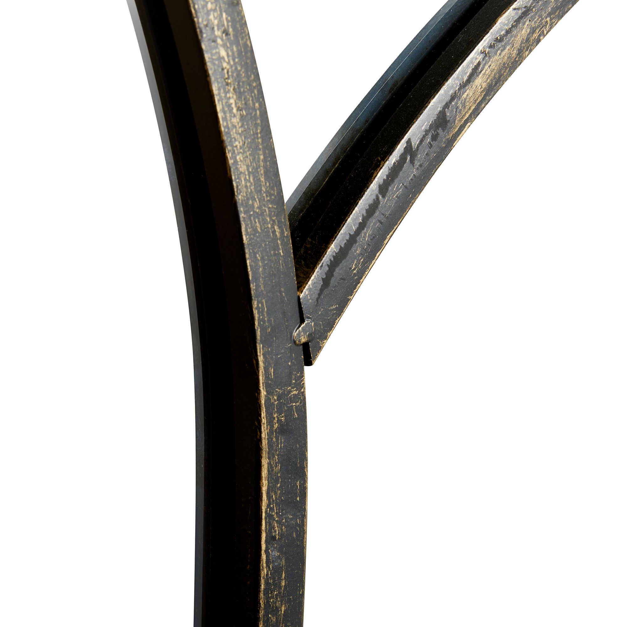 Image 3 Rosalie Distressed Black 30" x 48" Arched Top Wall Mirror more views