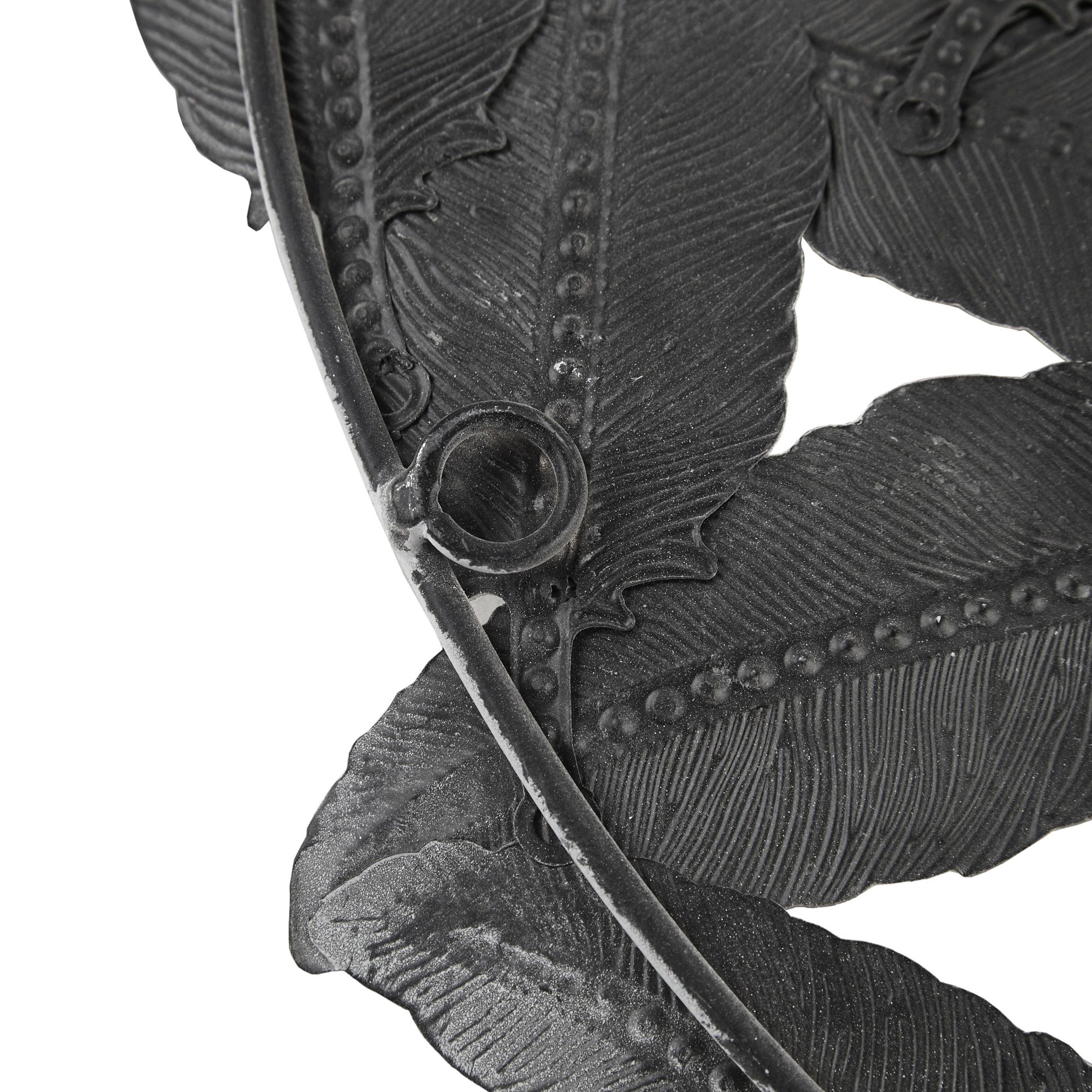 Rosalie Feather Gray Painted Iron Round Wall Art Set of 3