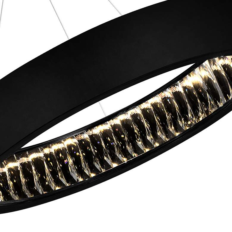 Image 3 Rosalina 26" Wide Matte Black LED Ring Chandelier more views