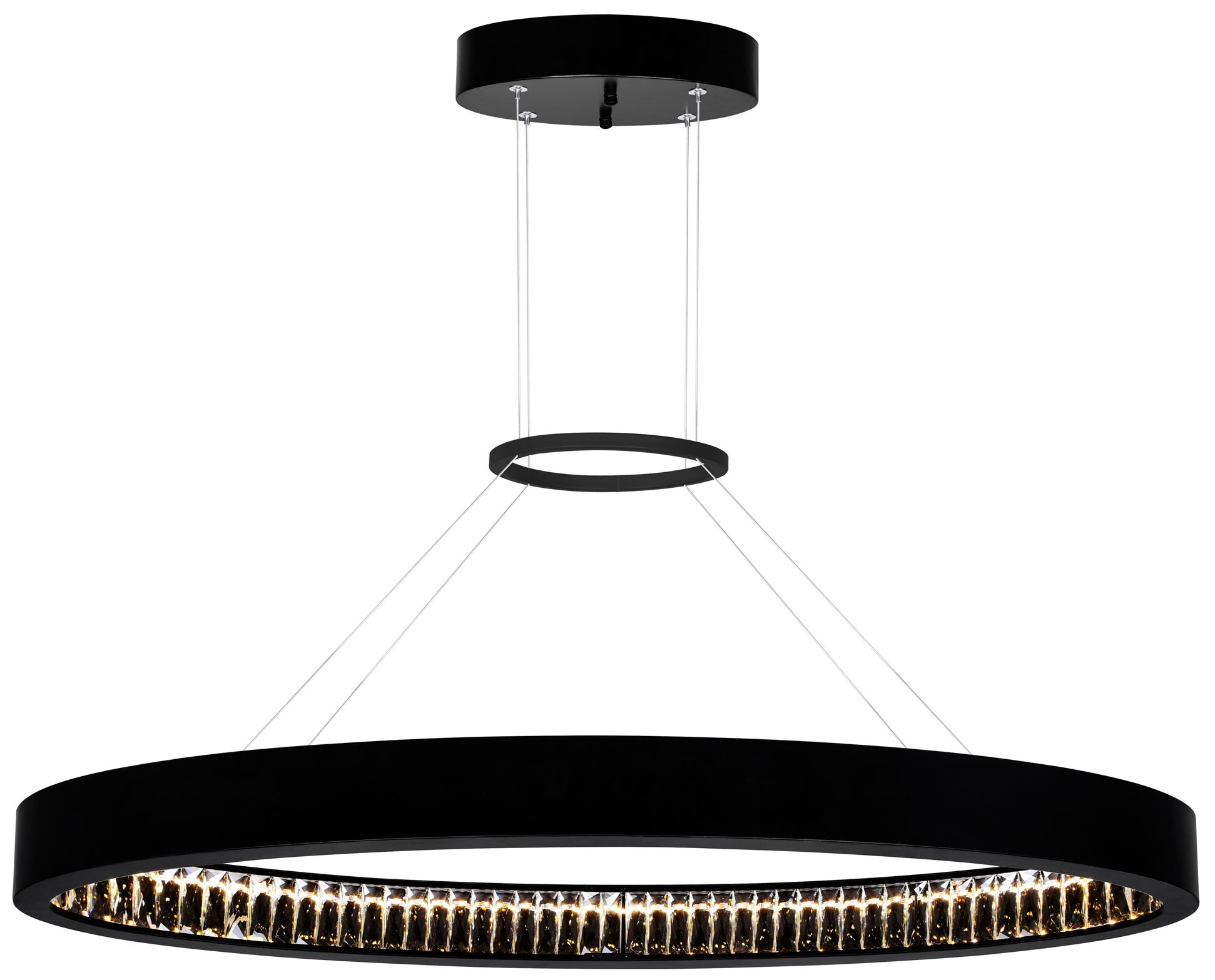Rosalina Integrated LED 42in Matte Black Chandelier