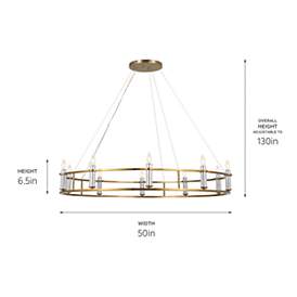 Image5 of Rosalind 50" Wide Brushed Natural Brass 10-Light Chandelier more views