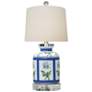 Rosalind 18" High Butterfly Porcelain Tissue Box Table Lamp
