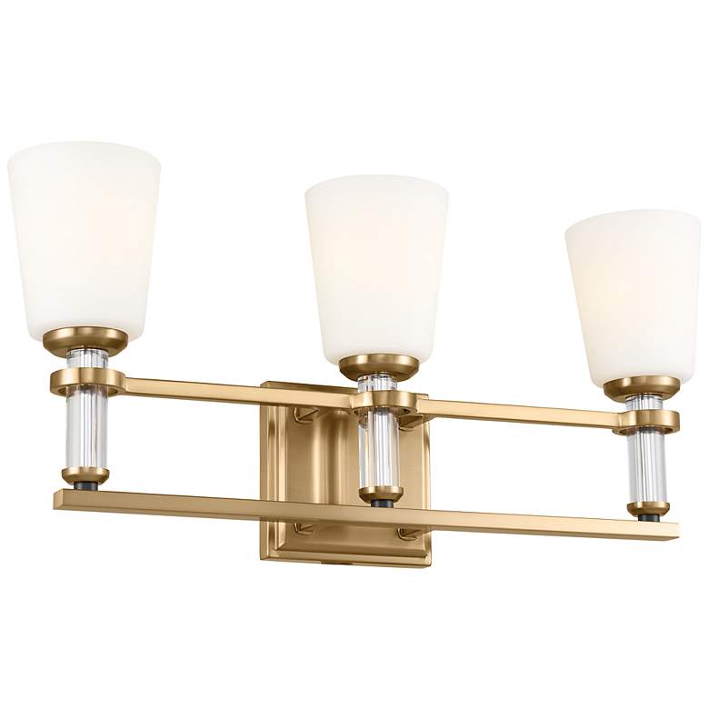 Image 3 Rosalind 23 3/4"W Brushed Natural Brass 3-Light Bath Light