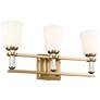 Thumbnail3 of Rosalind 23 3/4"W Brushed Natural Brass 3-Light Bath Light