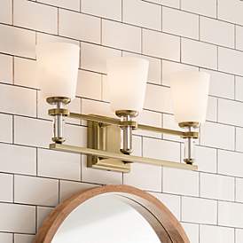Image2 of Rosalind 23 3/4"W Brushed Natural Brass 3-Light Bath Light