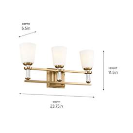 Image5 of Rosalind 23 3/4"W Brushed Natural Brass 3-Light Bath Light more views