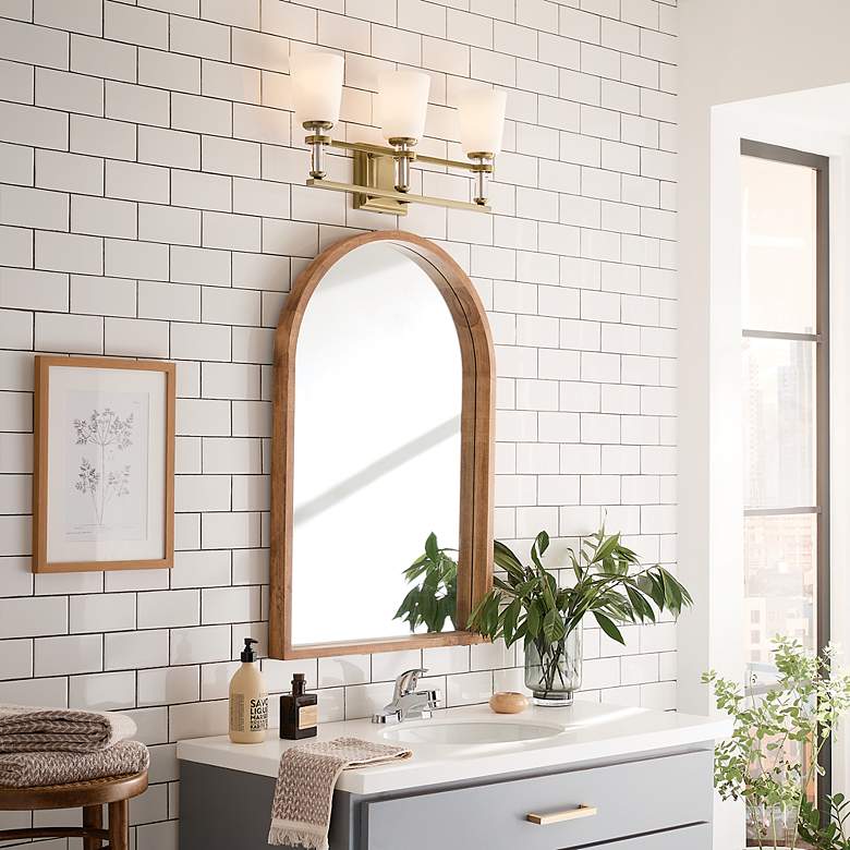 Image 6 Rosalind 23 3/4"W Brushed Natural Brass 3-Light Bath Light more views