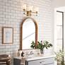 6_Rosalind 23 3/4"W Brushed Natural Brass 3-Light Bath Light more views