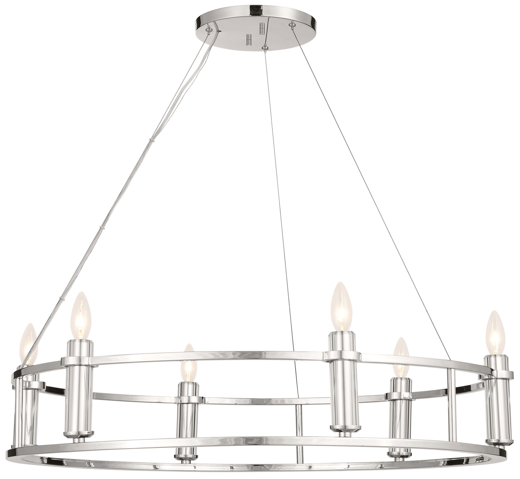 Rosalind 33.25 Inch 6 Light Chandelier in Polished Nickel