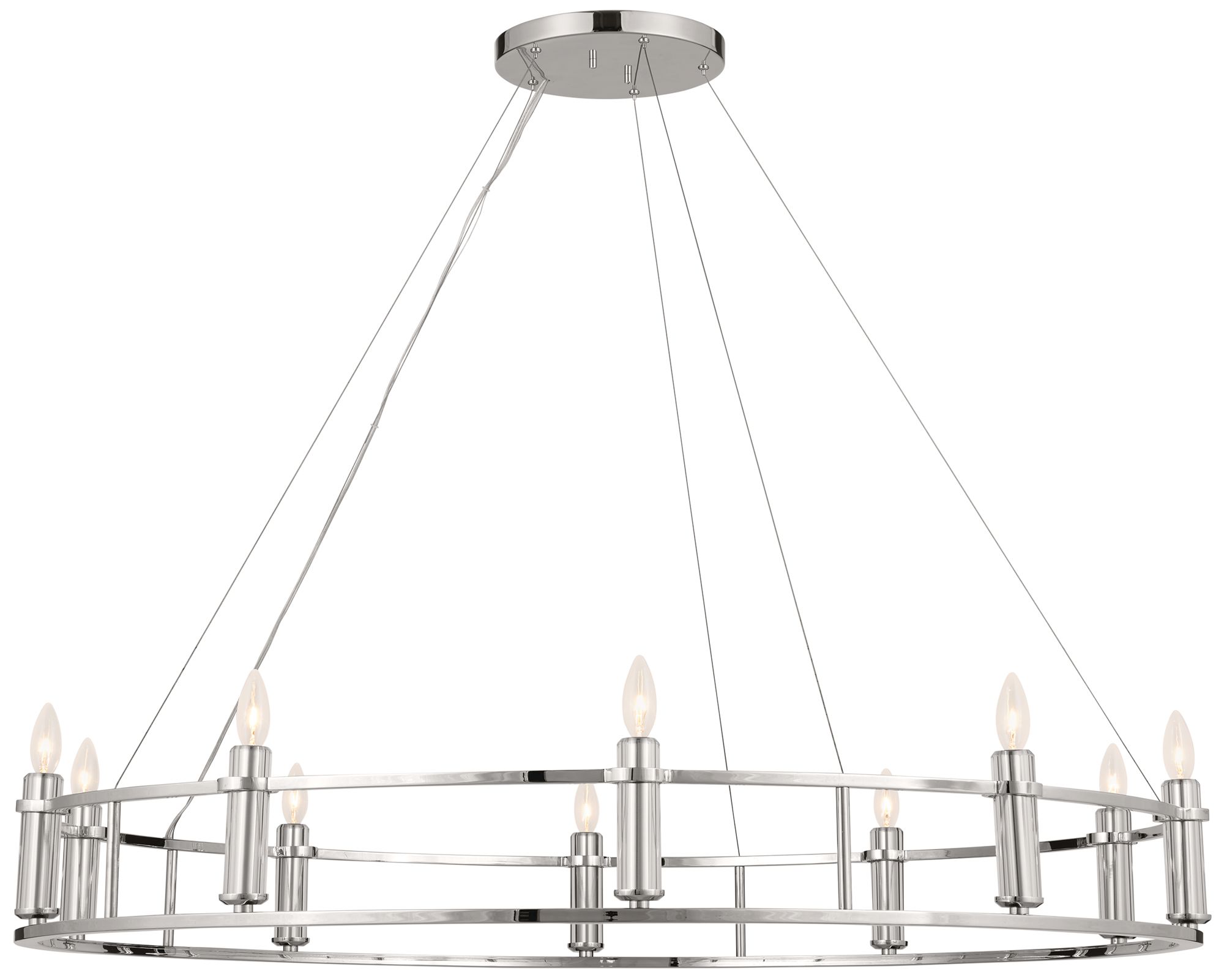 Rosalind 50 Inch 10 Light Chandelier in Polished Nickel