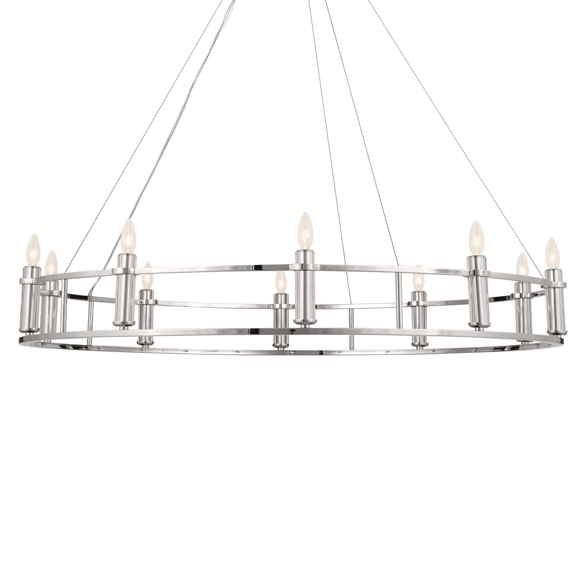 Image 3 Rosalind 50 Inch 10 Light Chandelier in Polished Nickel more views
