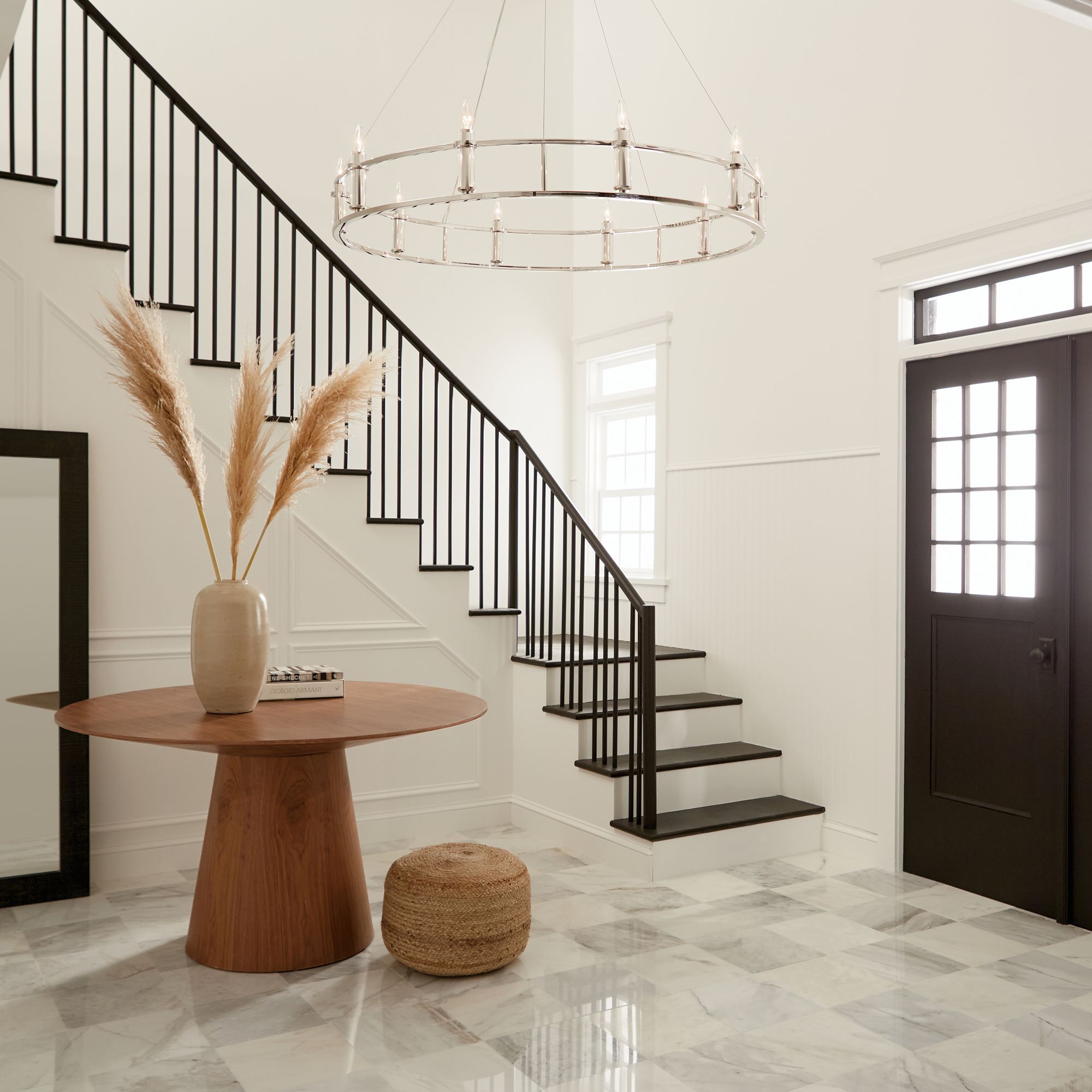 Image 5 Rosalind 50 Inch 10 Light Chandelier in Polished Nickel more views