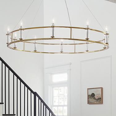 Rosalind 50" Wide Brushed Natural Brass 10-Light Chandelier