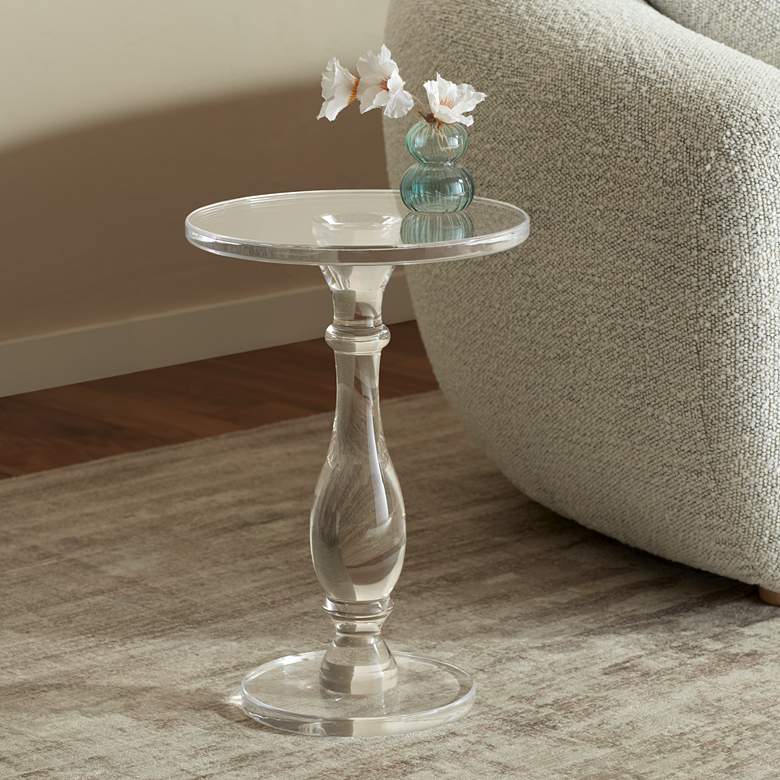 Image 1 Rosaline 13 1/4" Wide Clear Acrylic Pedestal Side Table