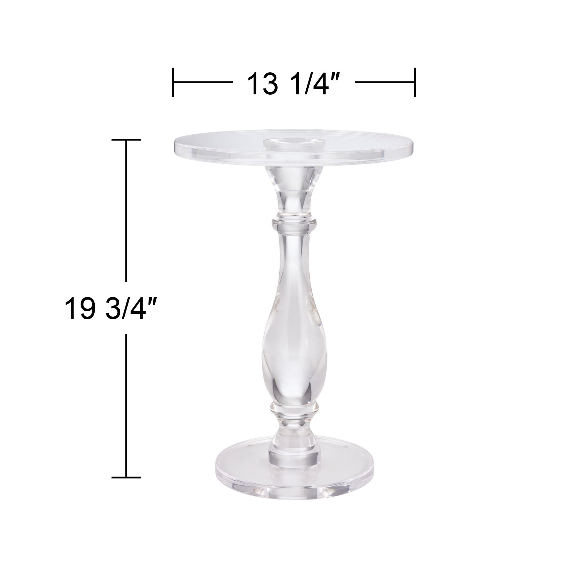 Rosaline 13 1/4" Wide Clear Acrylic Pedestal Side Table