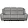 Rosalyn 87 in. Zero Gravity Power Reclining Sofa in Silver and Gray Leather