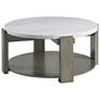 1_Rosamel 38" Wide Marble and Ash Brown Round Coffee Table
