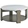 Rosamel 38" Wide Marble and Ash Brown Round Coffee Table