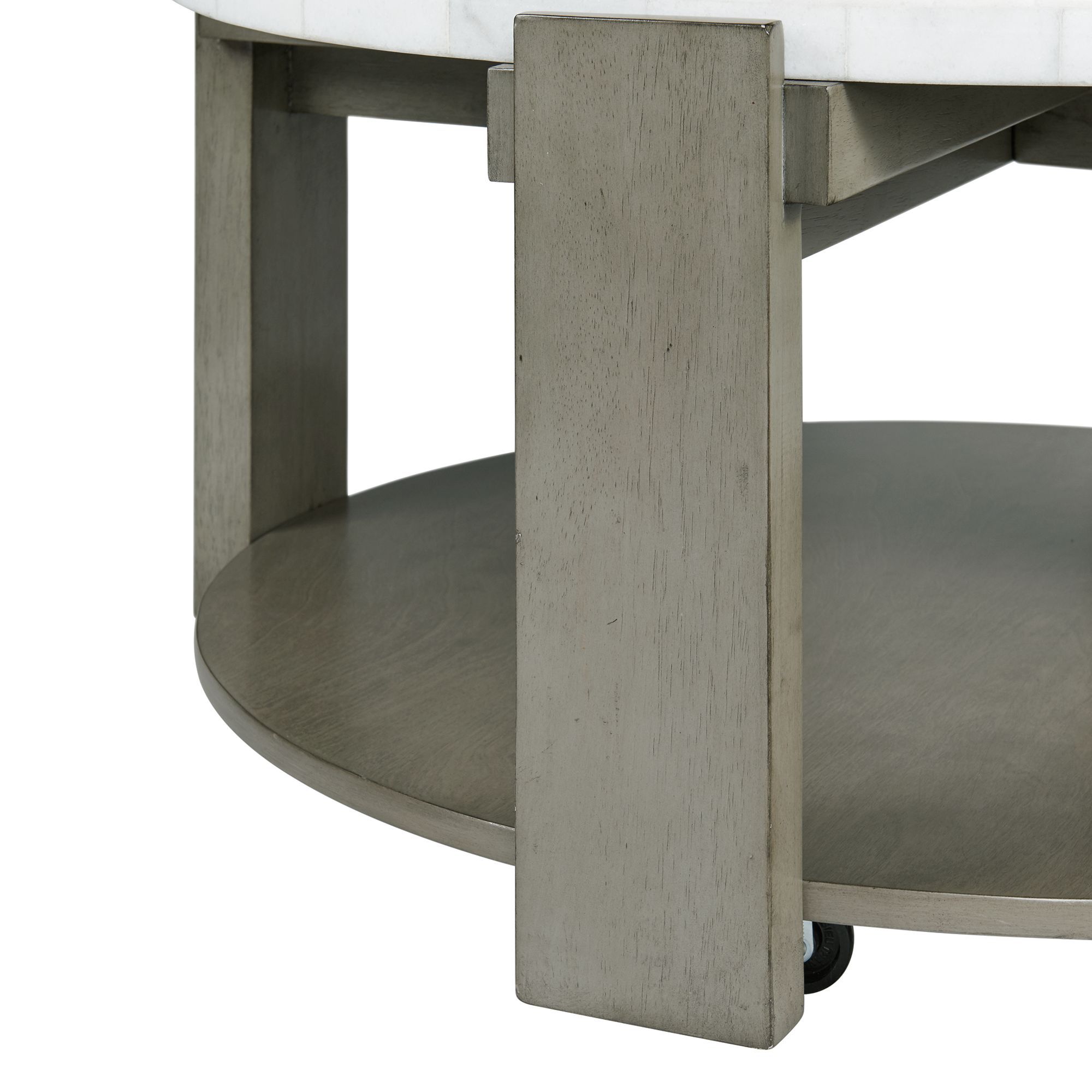 Image 4 Rosamel 38" Wide Marble and Ash Brown Round Coffee Table more views