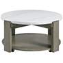5_Rosamel 38" Wide Marble and Ash Brown Round Coffee Table more views