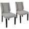 Rosario Gray Fabric Button-Tufted Dining Chair Set of 2