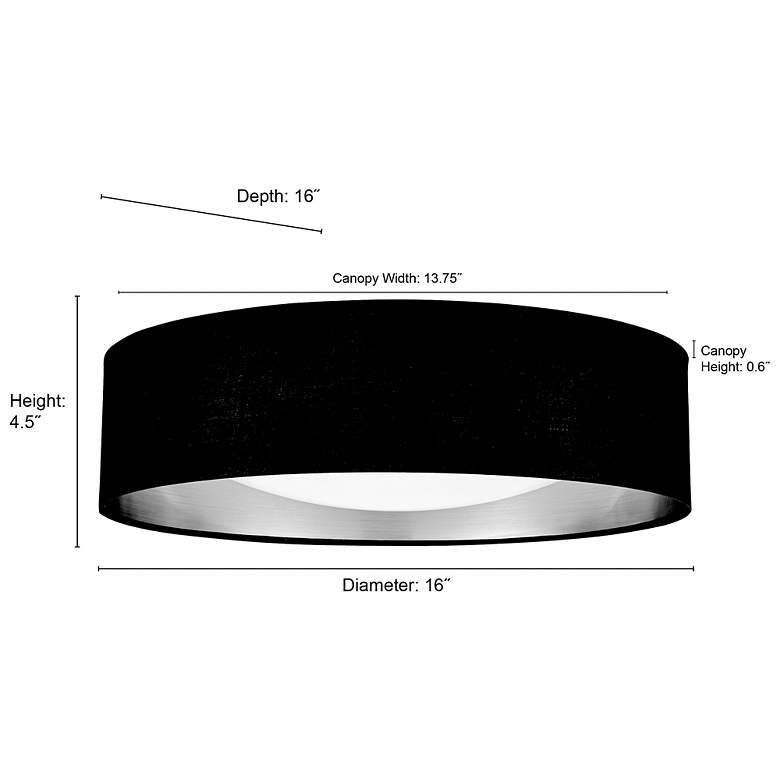 Image 6 Rosata 16" Wide LED Flushmount Light in White more views