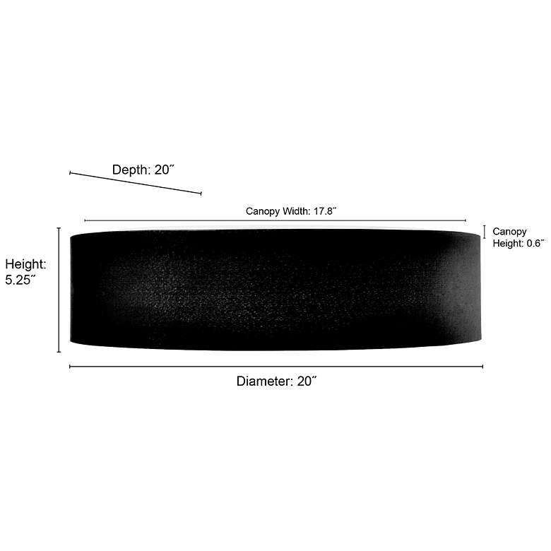 Image 6 Rosata 20" Wide LED Flushmount Light in Black more views