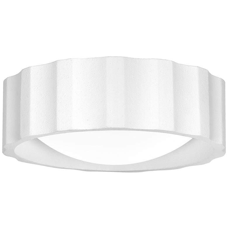 Image 1 Roscoe 2-Light Textured White Flush Mount Light