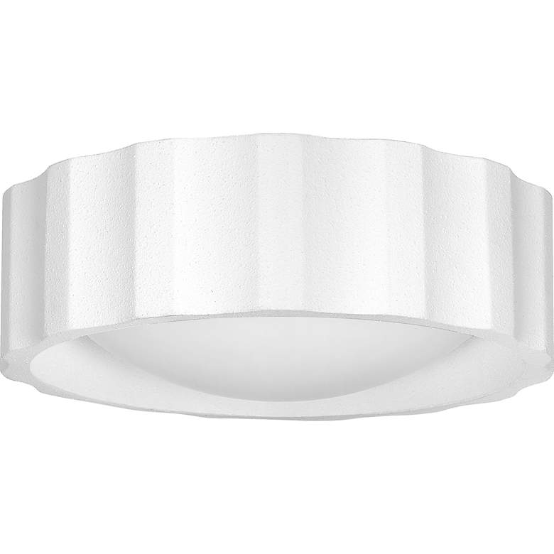 Image 2 Roscoe 2-Light Textured White Flush Mount Light more views