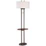 Roscoe Bronze Twin Pole Floor Lamp with Tray Table and USB