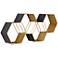 Roscoe Matte Gray and Gold Hexagonal Stack Metal Wall Shelf