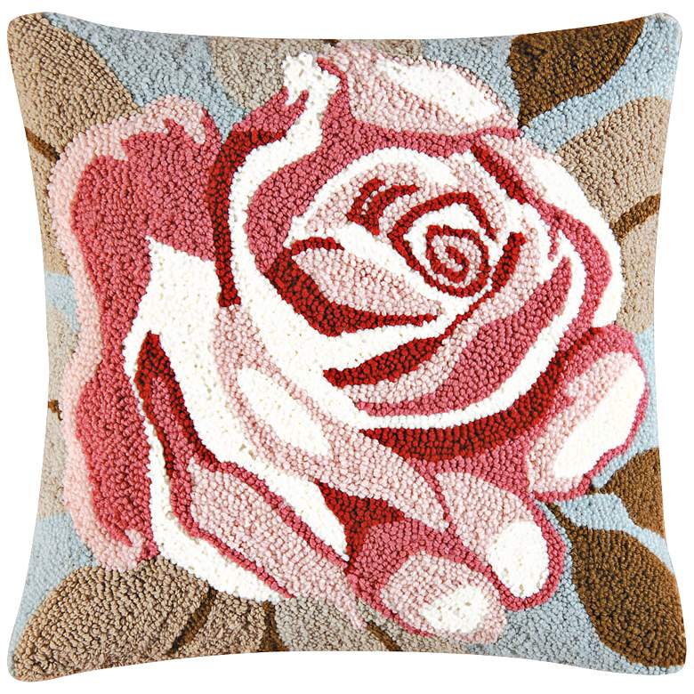 Image 1 Rose 18 inch Square Floral Throw Pillow
