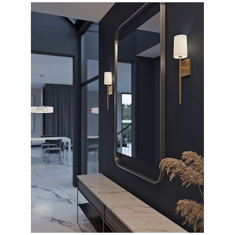 Image 2 Rose 19.6" High 1-Light Satin Brass LED Sconce more views