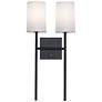 3_Rose 19.6" High 2-Light Black LED Sconce more views