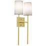 Rose 19.6" High 2-Light Satin Brass LED Sconce