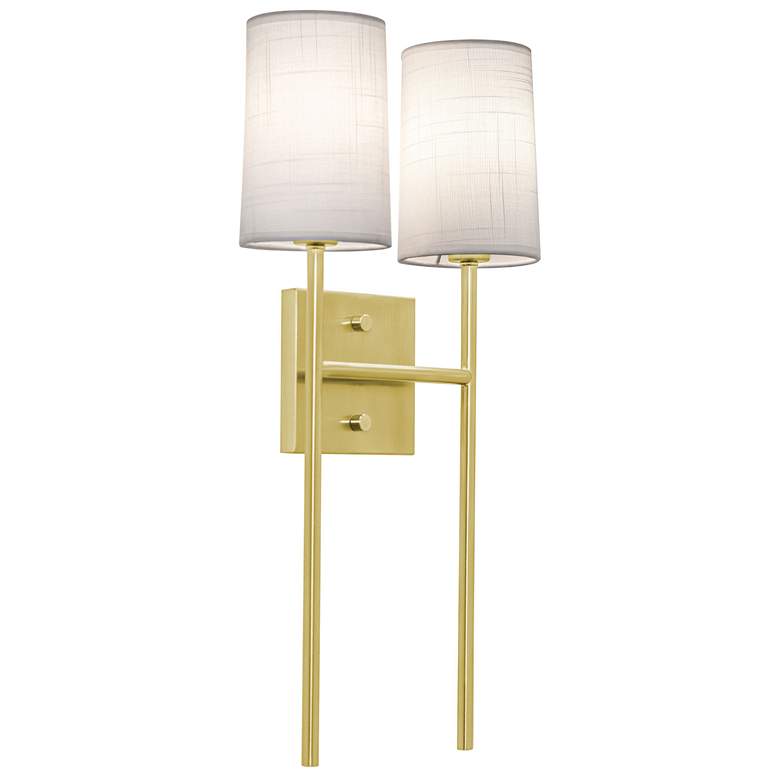 Image 1 Rose 19.6" High 2-Light Satin Brass LED Sconce